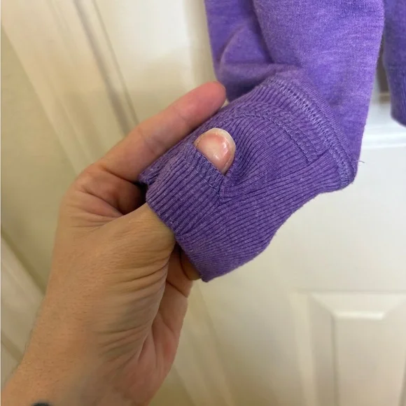 Eddie Bauer Purple Hoodie Pullover Thumb Holes Stretch Activewear Top 14 Large - Picture 3 of 7